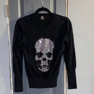 Edgy Black Skull Sweater